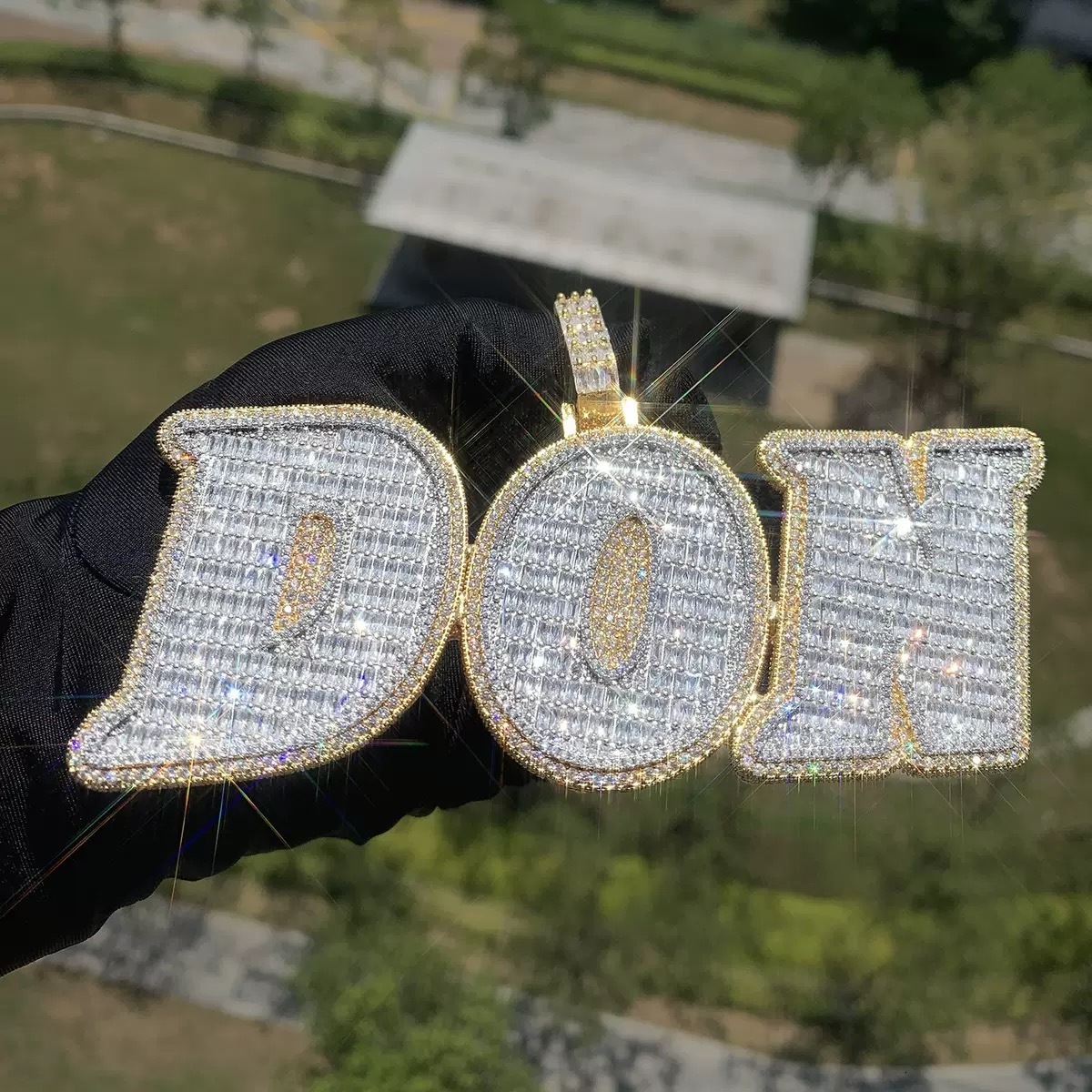 Custom Personalized Hip Hop Jewelry Moissanite Diamonds Necklace Pendant Initial Letter 925 Silver Iced Out Pendant