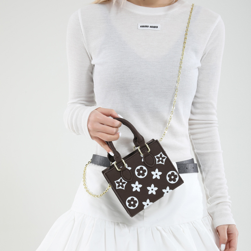 Free shipping 2025 Season New Fashion Print Square Bag Women High Quality Unique Casual Minimalist Crossbody Bag brown black