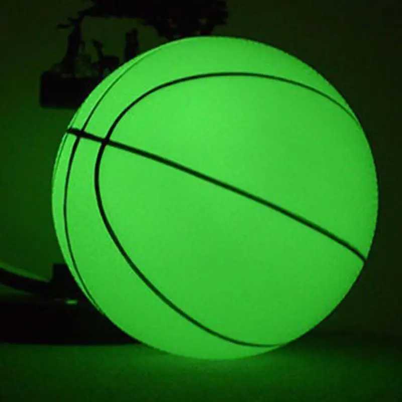 Luminous Basketball Glow In Dark Night Light Basketball Illuminated Reflective Glowing Kids Bouncy Balls For Play Indoor OutdoorW251115