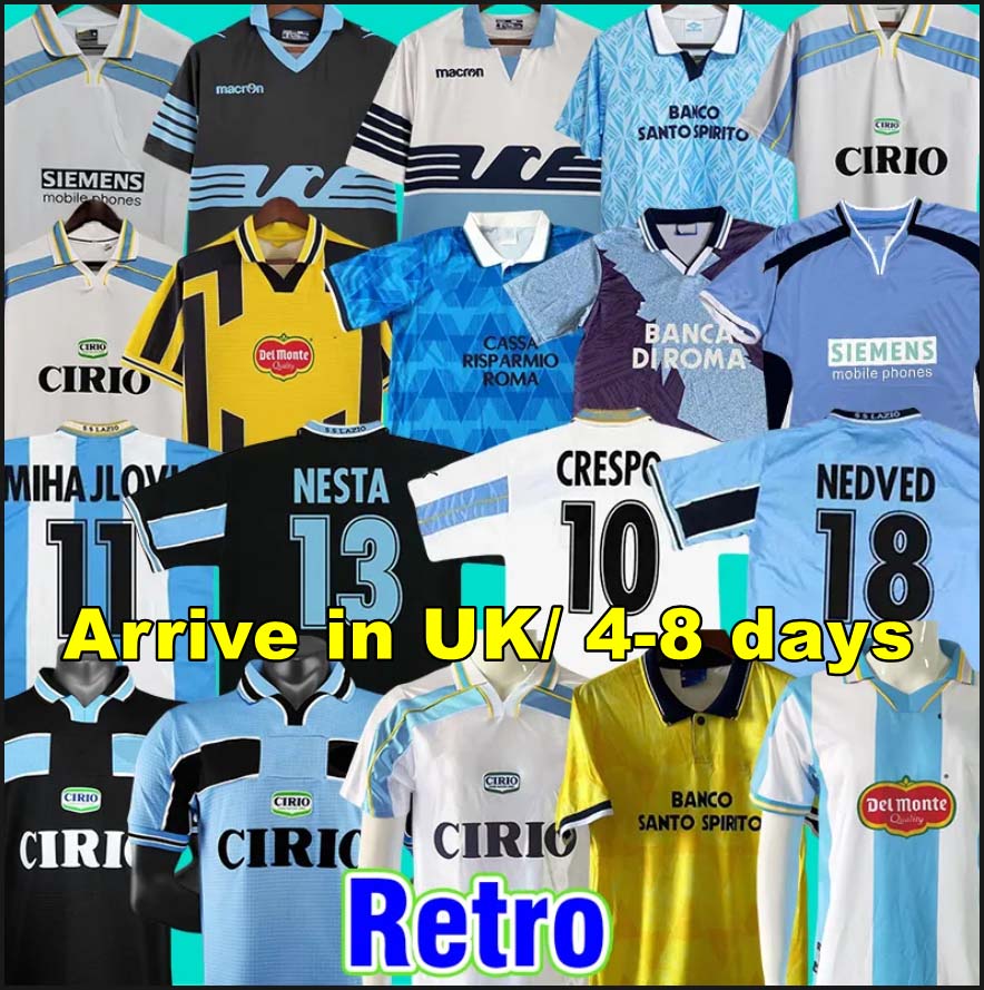 lazio Retro 1989 1990 1991 1992 1999 2000 2001 soccer jerseys NEDVED SIMEONE CRESPO GASCOIGNE home away football shirt VERON CRESPO NESTA 89 90 91 92 93 98 99 00 100TH 999