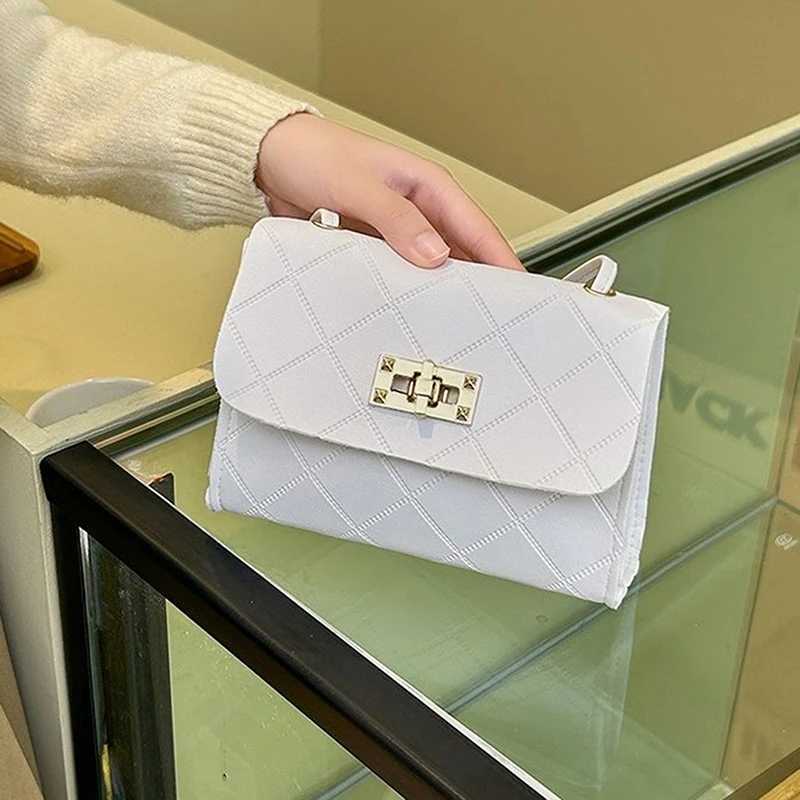 New Fashion Check Women Shoulder Bags Small Square Bag Trend Luxury Brand Handbags Tote BagsTextured BagsW251115