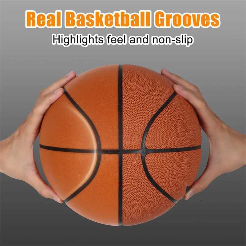 New Slient Basketball 20 Quiet Bouncing Ball Indoor PU Foam Bounce Basketball No Noise Squeezable Mute Ball With Groove LinesW251115