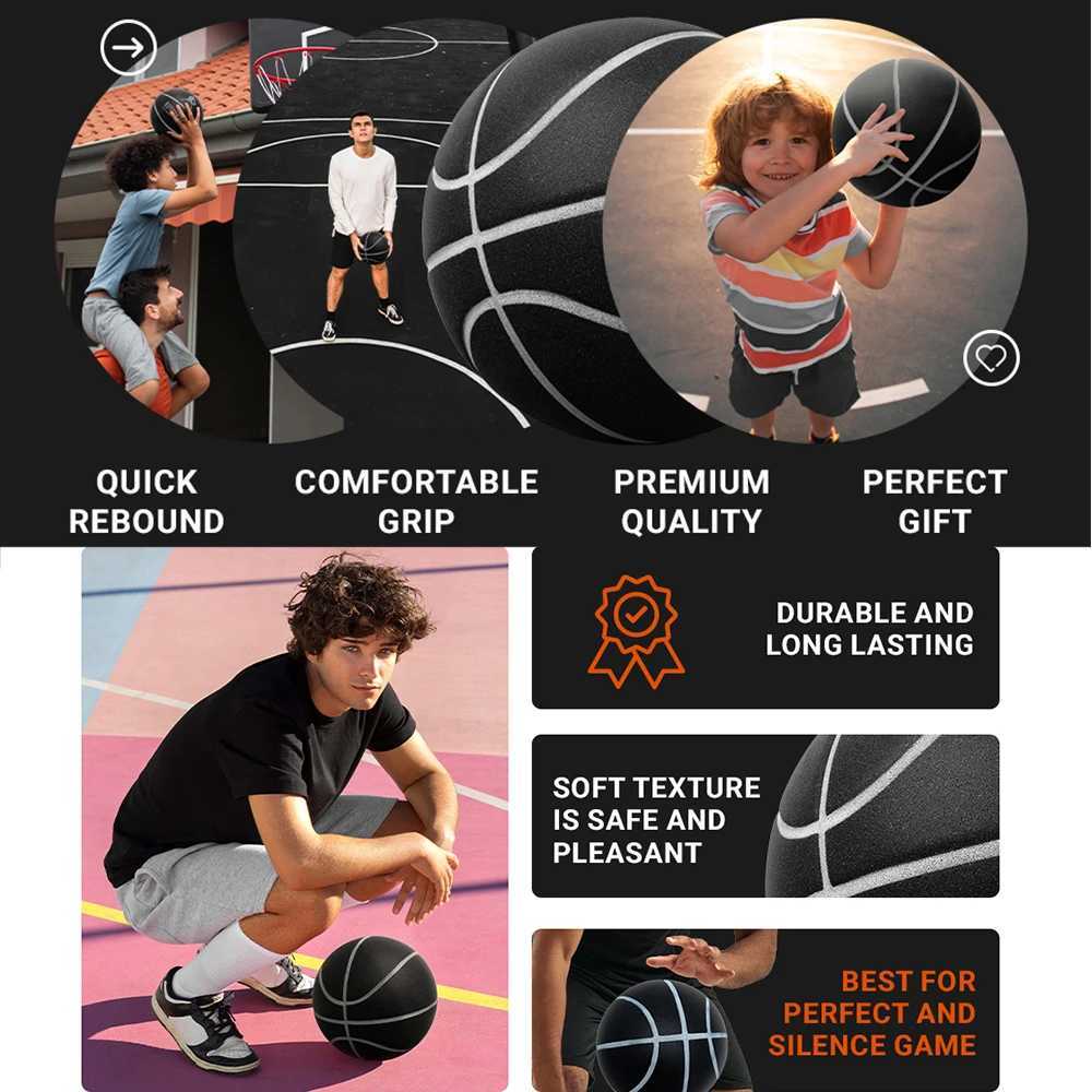 Grooved Silent Basketball Size 7 6 5 Men/Women/Children Indoor Dribble Practice Bounce Quiet Soft Airless Foam Ball No NoisesW251115