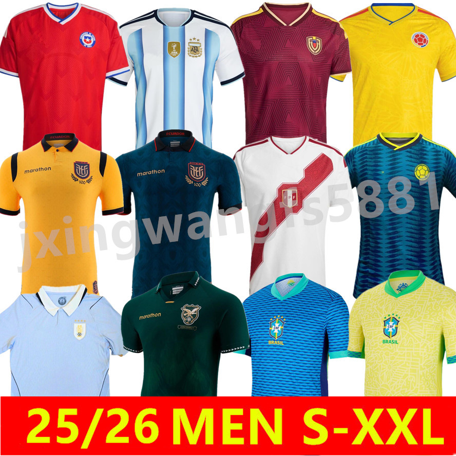 2025 2026 Peru Ecuador soccer jersey Chile Camiseta de futbol 25 26 brasil ArgentinaS Bolivia ruguay Venezuela Colombia MEN football shirt