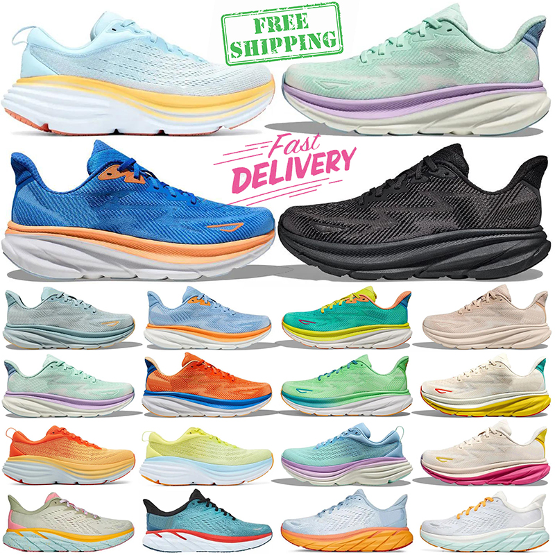 free shipping clifton 9 designer sneakers running shoes men women pink triple black white blue grey purple orange bondi 8 mens womens outdoor trainers hotsale