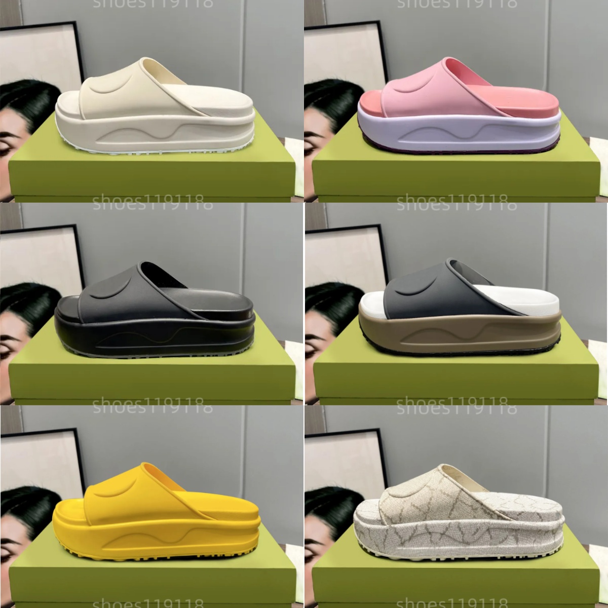 designer sandal womens platform slides men slippers thick bottom shoes flip flops summer flat casual beach sandale genuine leather high quality with 10A