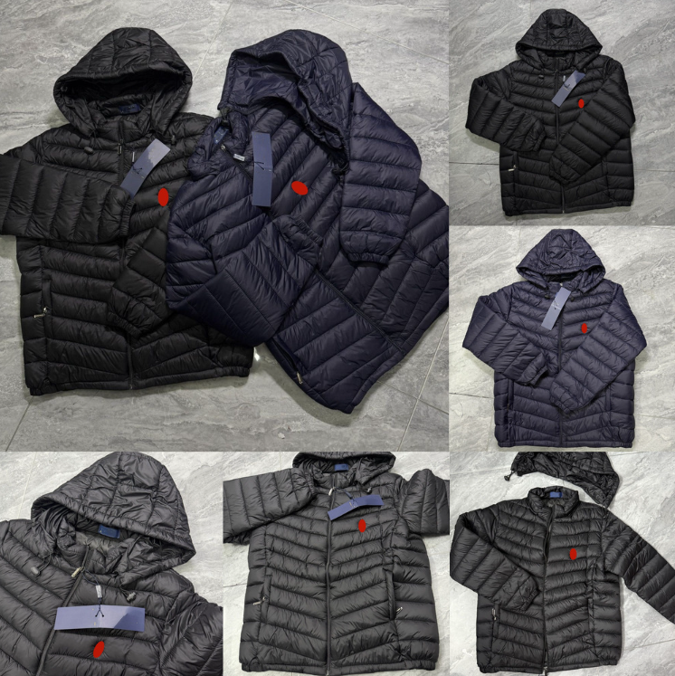 R L Designer Mens Polo Puffer Jackets Women Winter Puffer Down jacket Embroidered Tracksuit Jackets Coats Zipper Clothing Fashion Men Warm Removable Hooded coat
