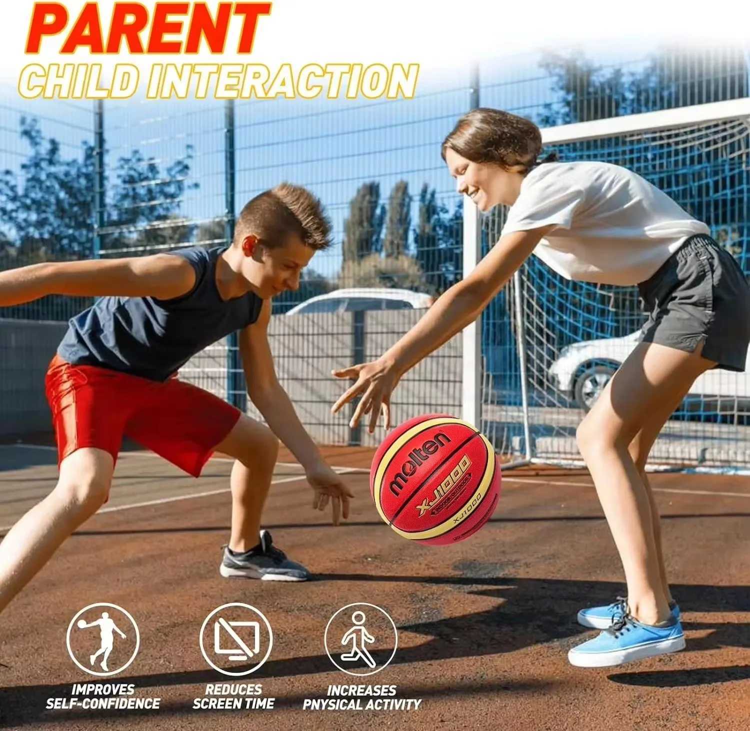 Molten Basketball XJ1000 Size 6 7 Indoor/Outdoor Training Wear-Resistant PU Leather BasketballW251115