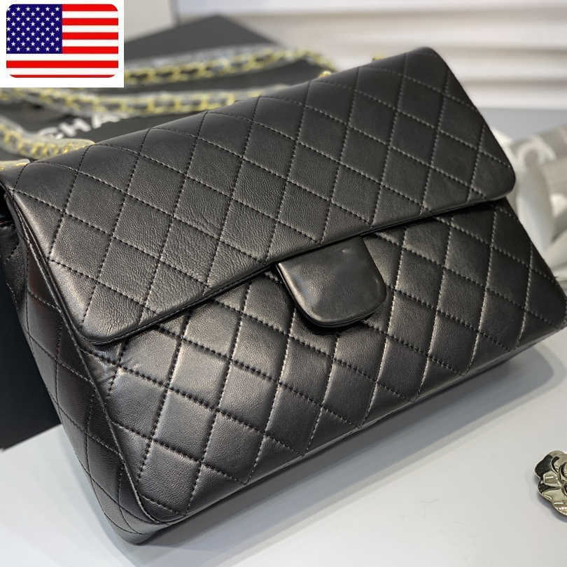 Designer Bag Womens Vinatge Classic Black Briefcase Quilted Bags Lambskin Gold Metal Hardware Matelasse Chain Crossbody Shoulder Jumbo Handbags Messenger Pocket