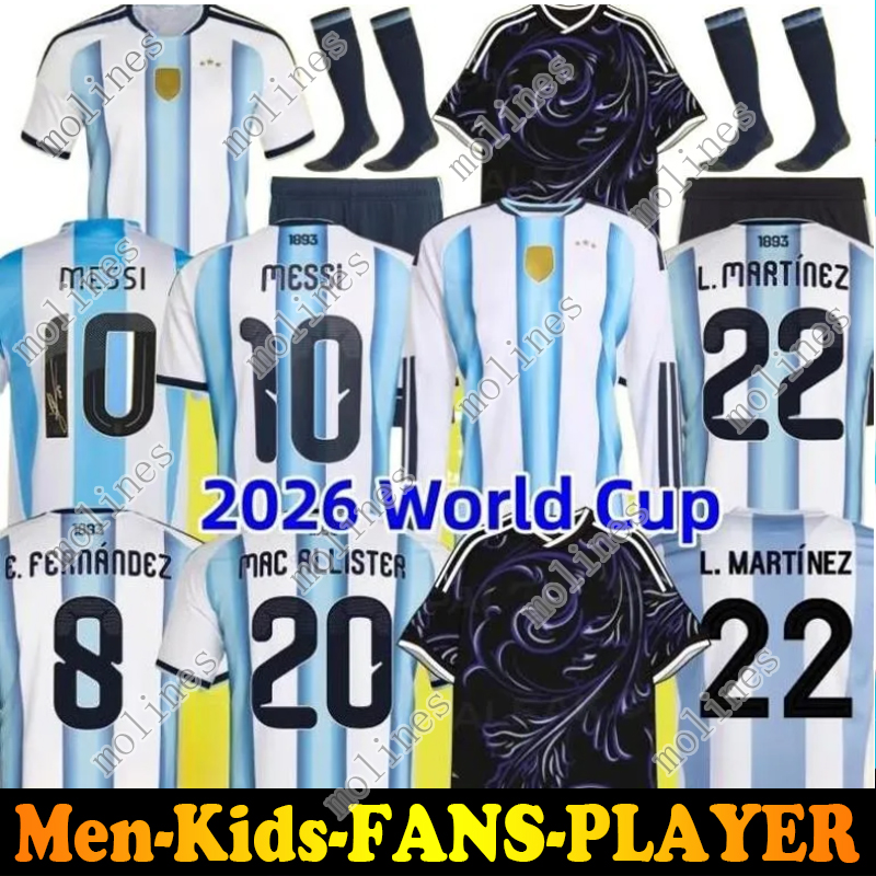 24 25 26 Argentinas soccer Jerseys MESSIS GARNACHO DE PAUL National Team MARTINEZ Fans Player versio Maradona Football Shirts 2025 SUAREZ Miamis FC Women men kids Kit