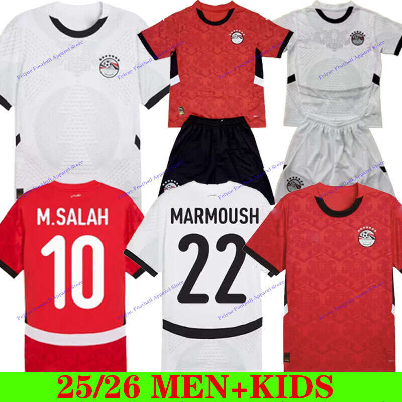 25 26 Egypt M.SALAH sleeve soccer jerseys 2025 2026 home away men jersey and kids kit football shirts tops camisetas Player version Children's Set 16-28 4XL
