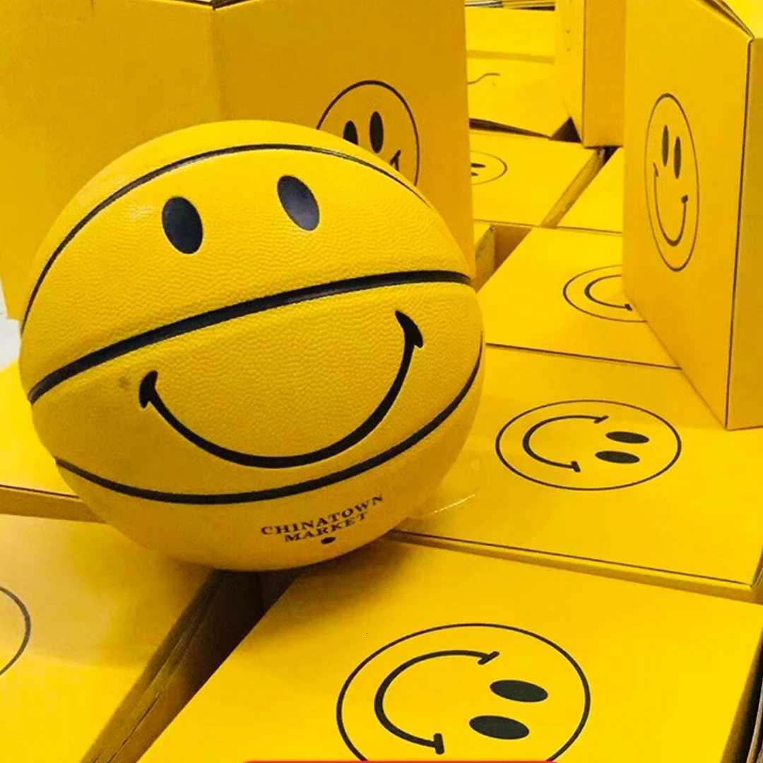 Youth Children 4-7 Professional Sports Basketball Smile Patterns Indoor Outdoor Training Competition Basketballs Birthday GiftW251115