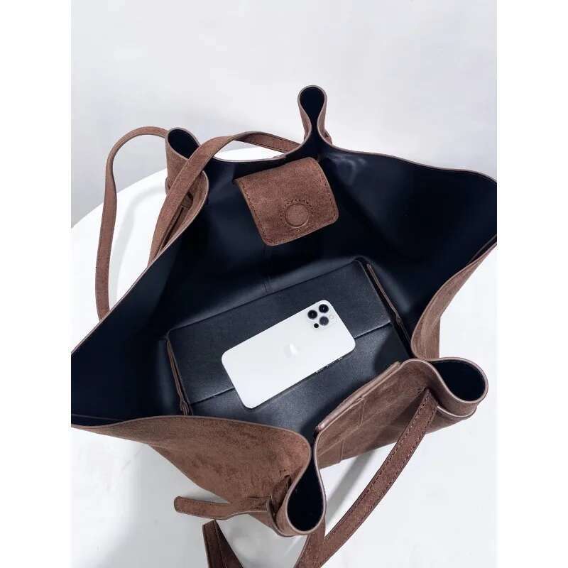 Women's Shoulder Autumn Winter New Fashion Suede Leather Wing Bag Large Capacity Designer Female Tote Commute Handbag