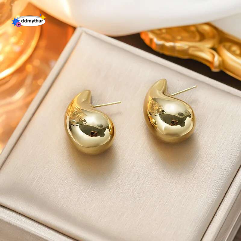 Small Gold Color Water Drop Stud Earring for Women Ear Jewelry Simple Valentine's Day Gift ddmythur