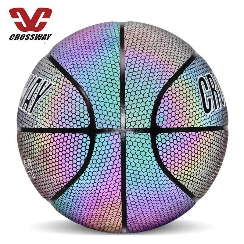 PU Reflective Glow Ball Indoor and Outdoor Basketball Training Equipment Size Seven Basketball Sports Ball Competitive MatchesW251115