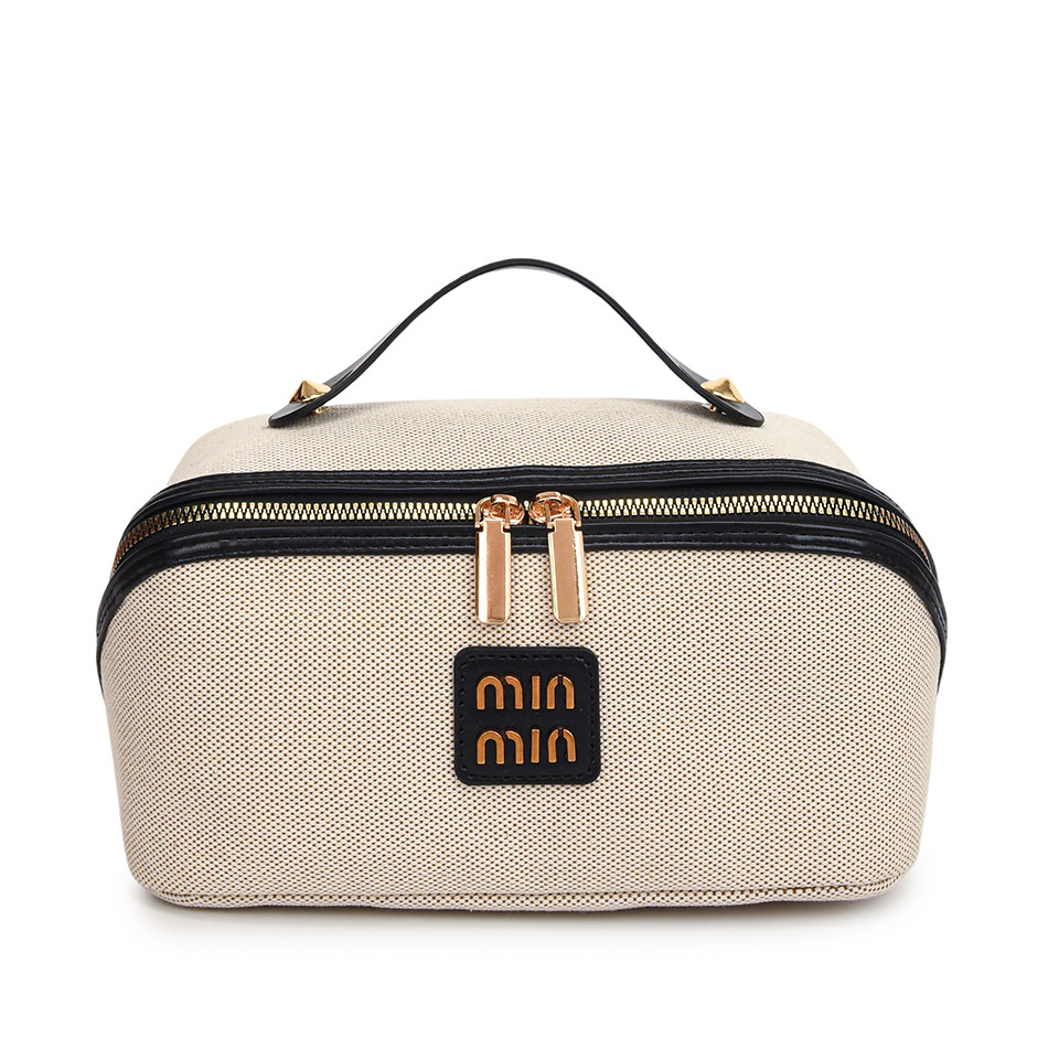 designer bag new Retro light luxury simple denim makeup bag portable large-capacity storage bag for skin care products and toiletries
