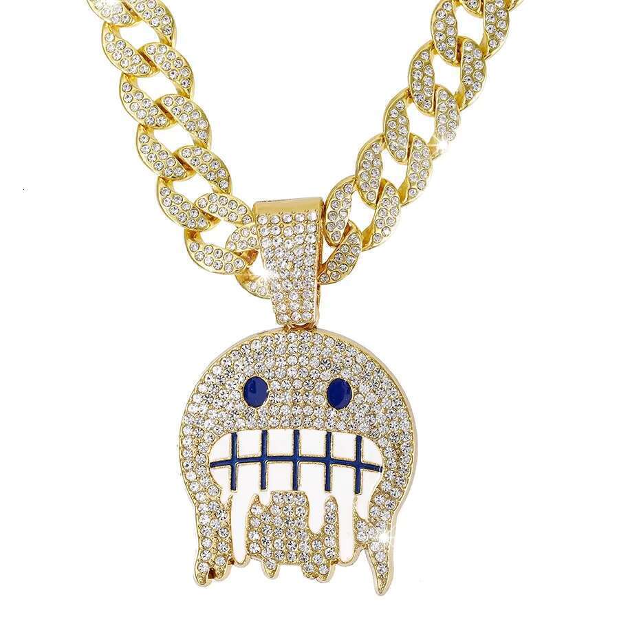 DHCollections Hip Hop Lock Pendant Necklace with 15mm Iced Out Cuban Link Chain Bling Alloy Accessory for Men Women 18 Inch 1 Piece