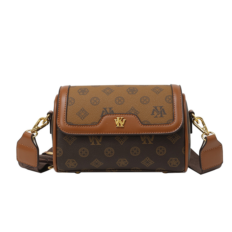 Small bag women's new all-in-one cylindrical printed temperament ladies single shoulder crossbody bag 2025