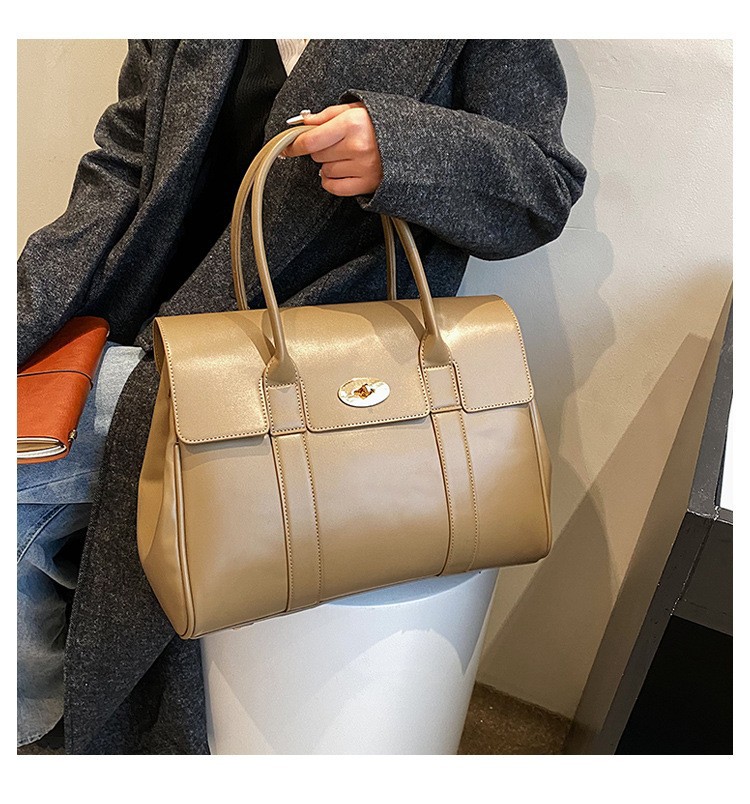 2024 Genuine Leather Women's Briefcase: Versatile Shoulder Crossbody Handbag for Ladies, Brown