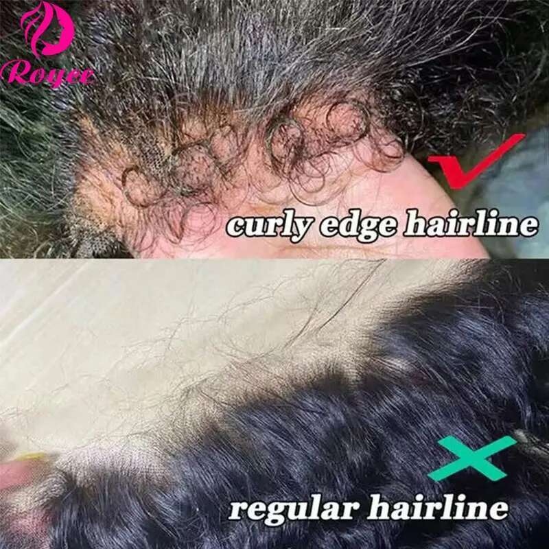 180 Density 30 Inch Wig 4C Kinky Curly Edges 13X4 Transparent Lace Front Wigs For Women Human Hair Remy