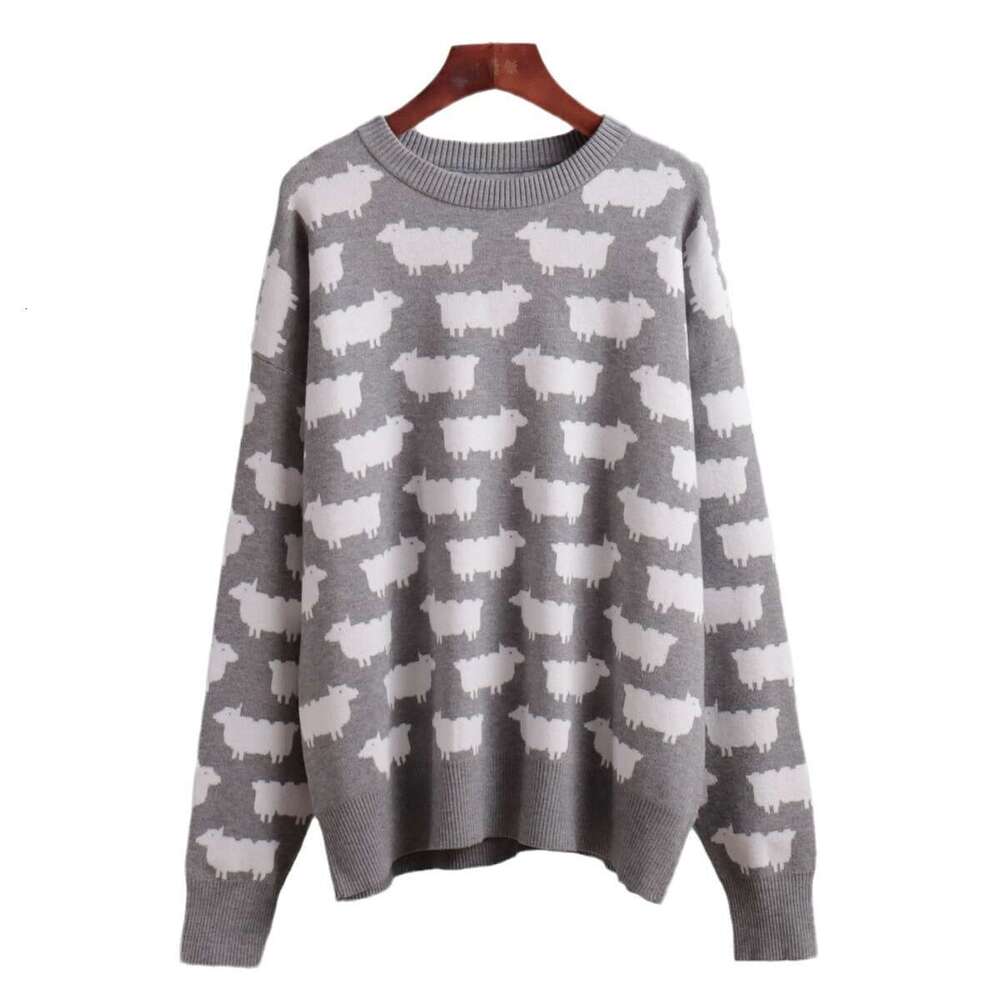 hoodie Mmwomen's Wear Round Alpaca Printed For Autumn And Winter, New Women's Loose Casual Round Neck Sweater Pullover jacket
