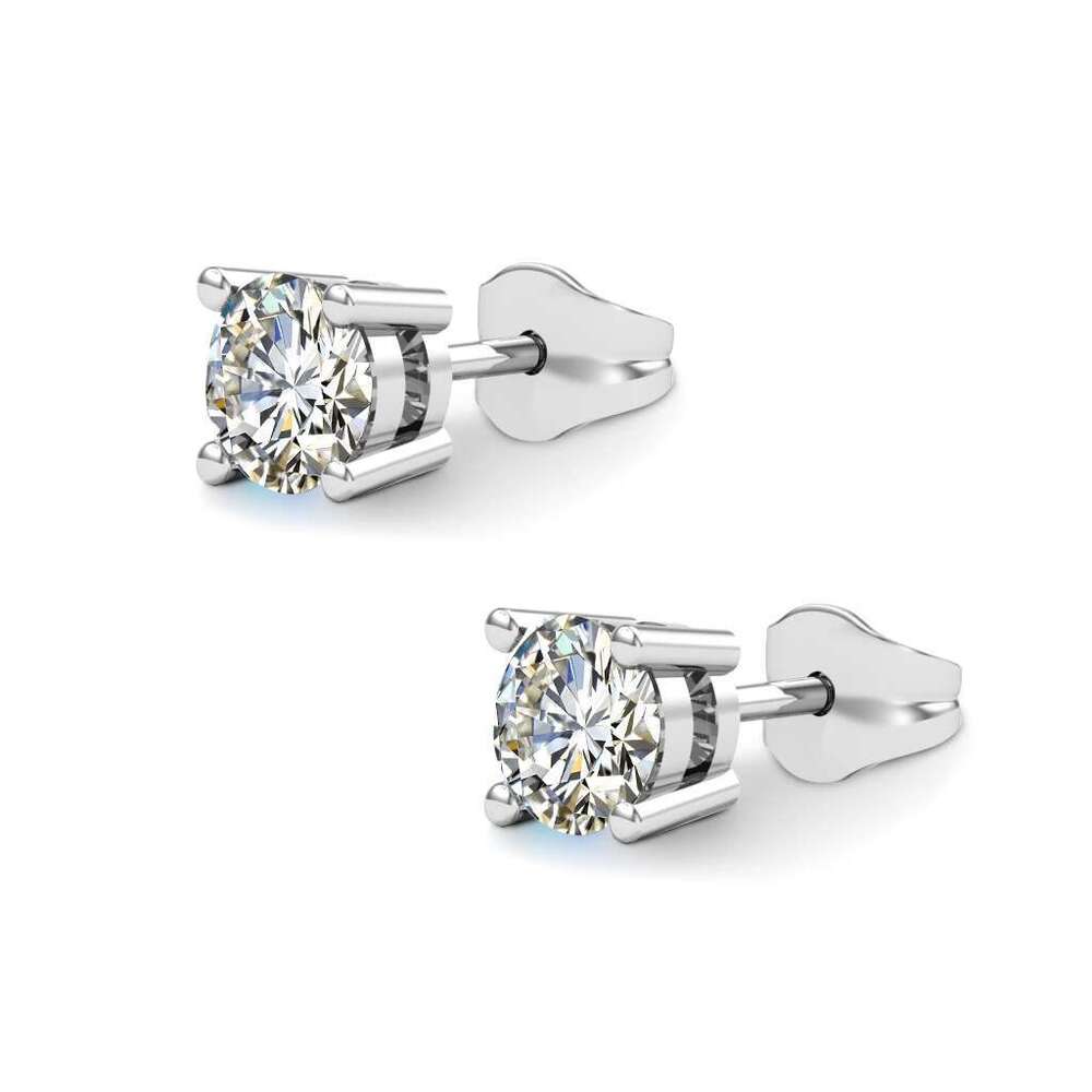Szjinao D Color 0.3ct To 3ct Moissanite Stud Earrings For Women With Certificate 100% Sterg Sier Wedding Jewelry