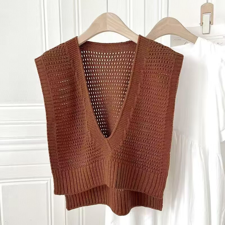 K411 Summer all-match cardigan knitted V-neck shawl 2024 new style women's outerwear air-conditioned room short jacket vest waistcoat
