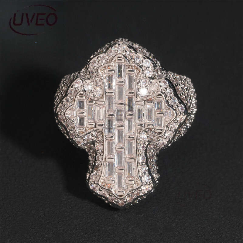 925 Jewelry Moissanite Ring Iced Out Gold VVS Moissanite Diamond Hip Hop Pass Diamond Tester Fashion Sterling Silver Mens