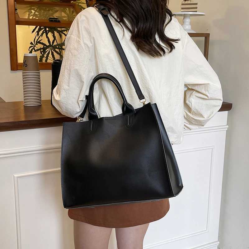 Top Brand Shoulder Bag Black Classic Handbag 2 Set Casual Tote Ladies High End Commute Bag Large Capacity Pu Leather Sac A MainW251115