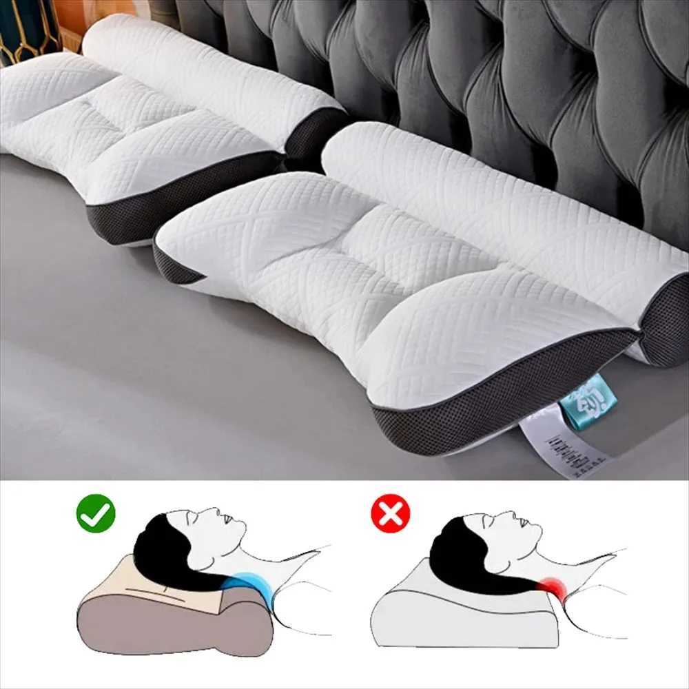 Household Sleep Neck Pillow Ergonomic Memory Foam Slow Rebound Soft Neck Support Pillow Anti-traction Sleeping Support PillowC250415