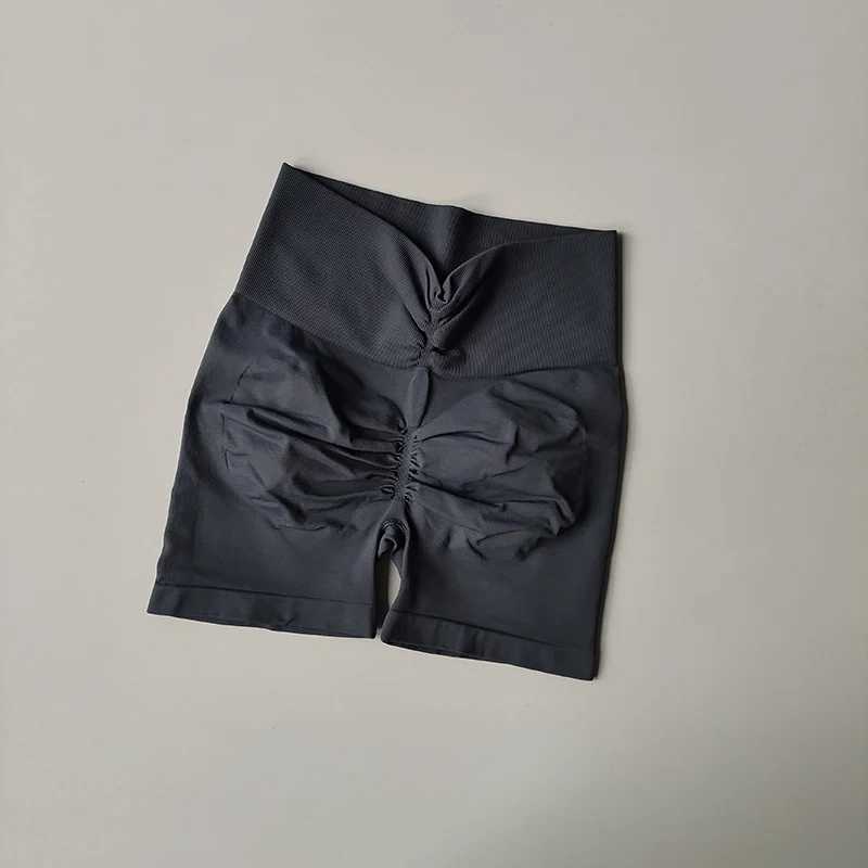 Sports shorts with high waist and hip lifting running fitness yoga pants breathable running training abdominal tightening one-third pants Z250416