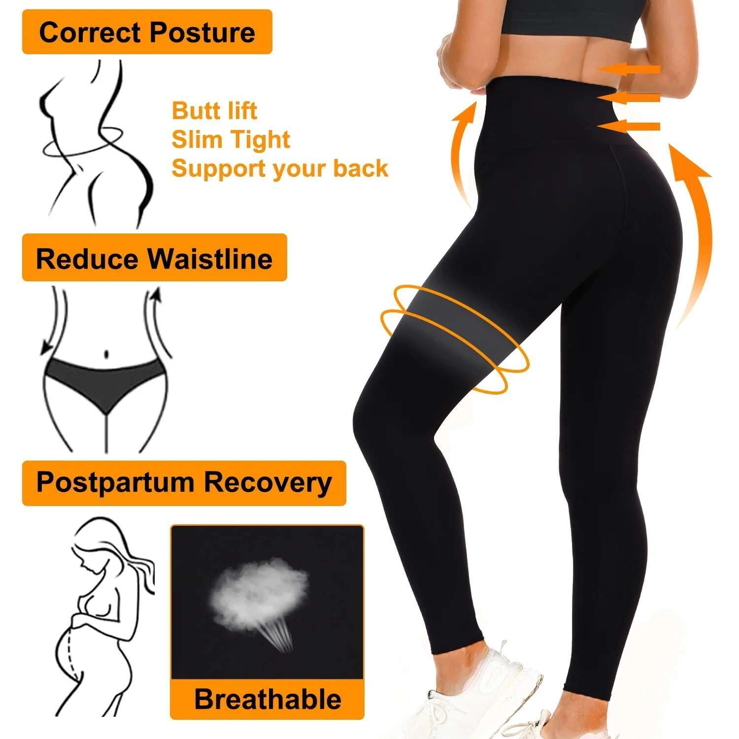 Ilfioreemio High Corset Leggings For Women Waist Trainer Tummy Control Slimming Push Up Body Shaper Workout Sport Yoga Pan