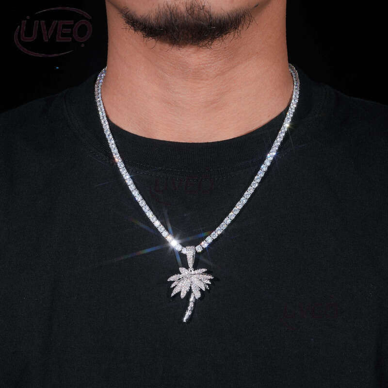 Iced Out Gold Sterling Silver Jewelry VVS 925 Moissanite Cuban Ring Hiphop Pass Dias Tester Cuban Link Chains Pendant Fashion Gift