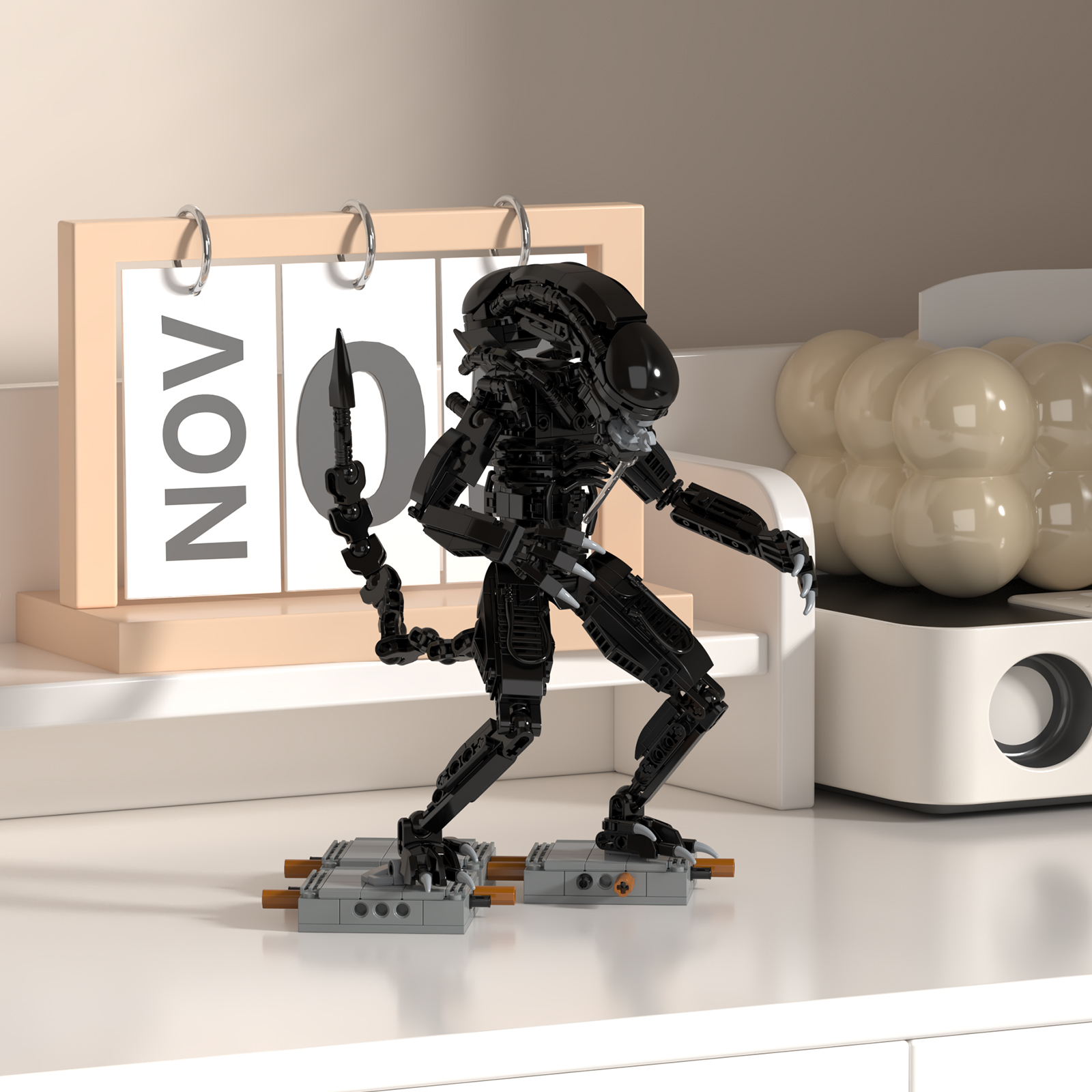 27cm Alien Block MOC Building Set with 566 Pieces for Kids boy gifts building block