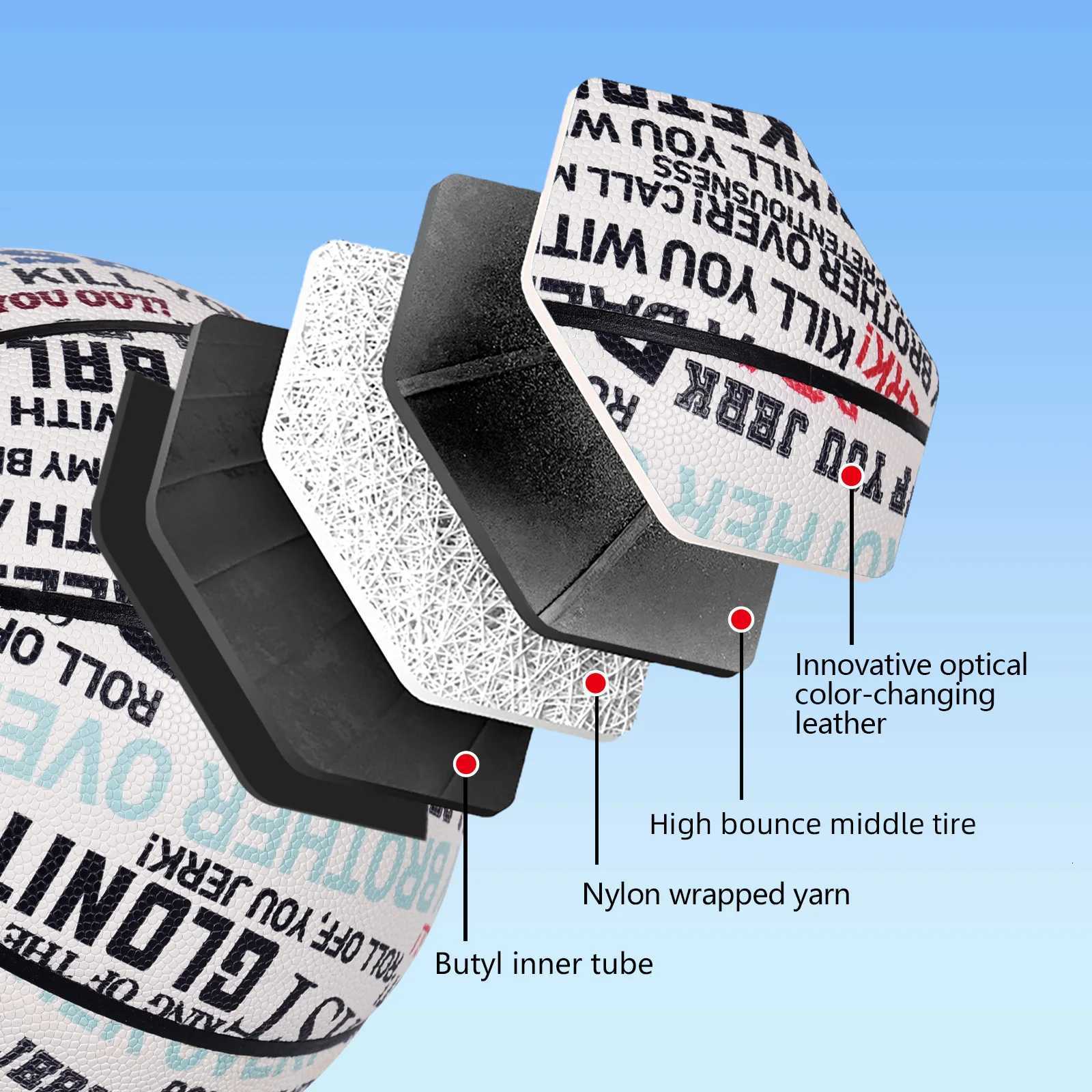 Color-changing Basketball-Official Size 6/7 Composite Leather High Quality Durable Street Basketball For BoyGirl Gift Game BallW251115