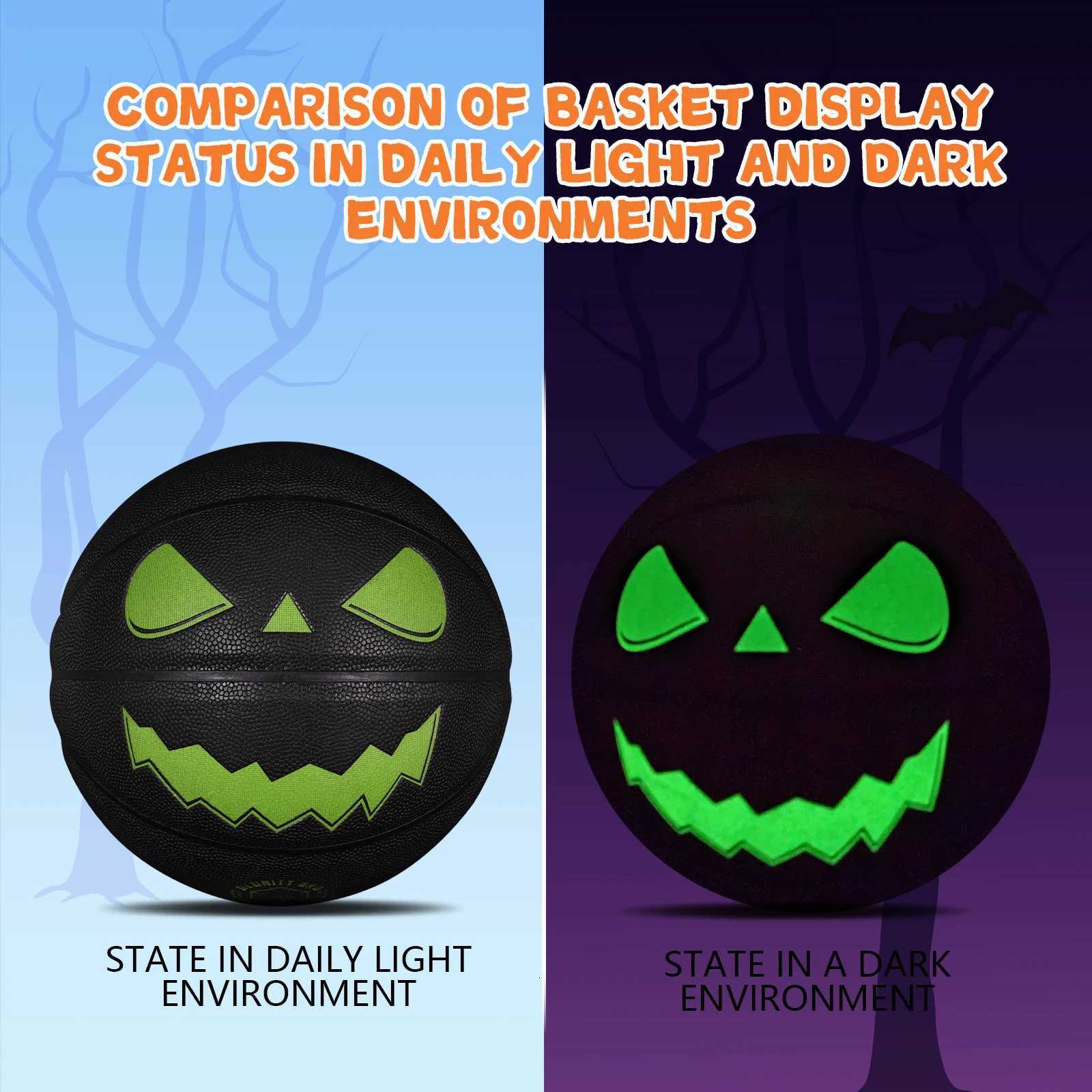 Halloween Jack-O-Lantern Basketball Standard Size 7 OutdoorIndoor Mens And Womens Pumpkin Luminous Balls Glowing Night UseW251115