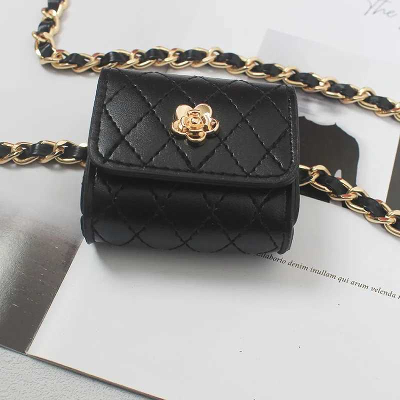 Mini Lipstick Key Flap Fanny Packs Women White Silver PU Leather Lattice Waist Belt WIth Small Coin Bag PU Chain Chest Bag WomenW251115