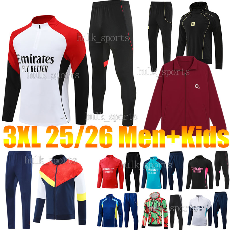 XXXL 2025/26 arsen soccer tracksuits sets Windbreaker reversible jackets GYOKERES EZE MADUEKE TROSSARD SAKA jacket kids kits fans player retro version equipments