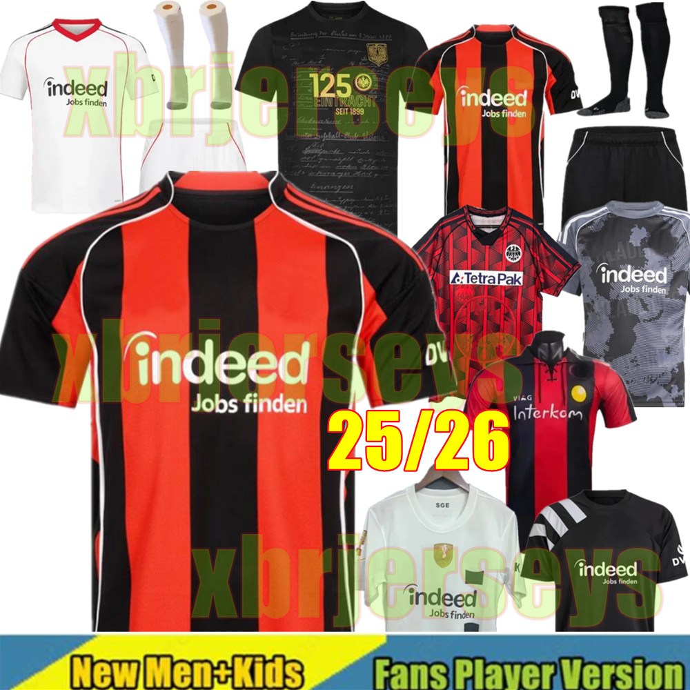 25 26 Eintracht Frankfurt Soccer Jerseys BURKARDT MARMOUSH EKITIKE KALAJDZIC CHAIBI SKHIRI KOCH LARSSON PACHO AARONSON 2025 2026 Football Shirt men kids Uniform