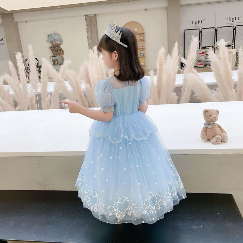 DISNEY Baby clothes girls designer clothes performance for Children's Day Comfortable and soft Elsa princess dress for little girls