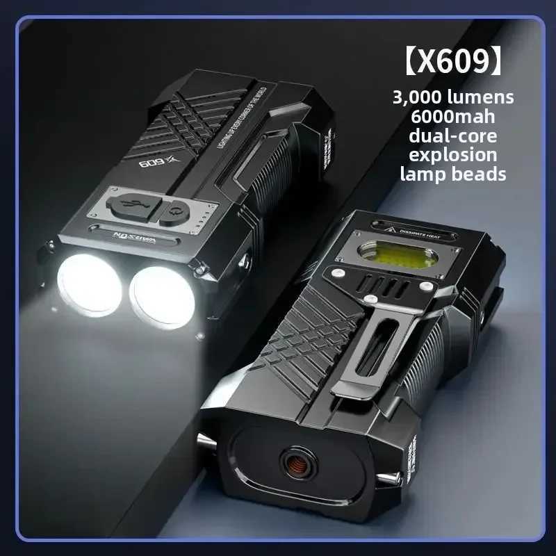 6000MAH 3000Lm Most Powerful LED Flashlight Rechargeable Torch Light Flashlight Tactical Lantern Long Shot Hand Lamp For Camping M251117