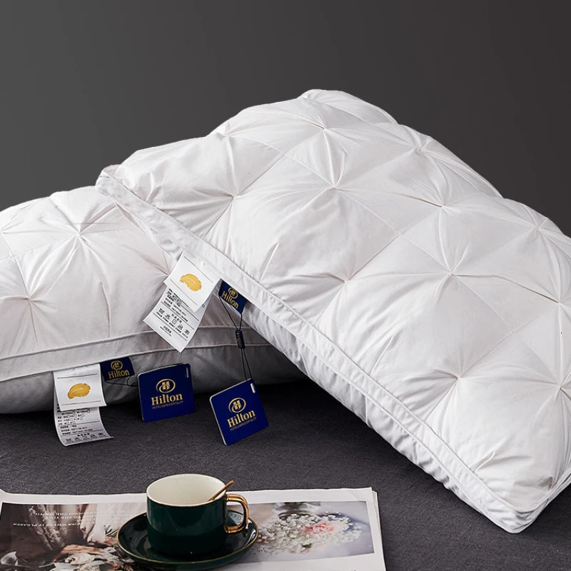 95% Goose Down Pillow White Cotton PillowCover Rectangle Bedroom Sleep 5-Star el Pillow Low-Mid-high Pillows for Sleeping 250409