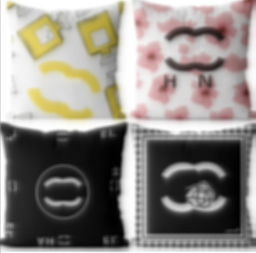 Designer Throw Classic Letter Print Home Cover Minimalist Sofa Decoration Cushion 45-45cm Core Detachable Pillow Case