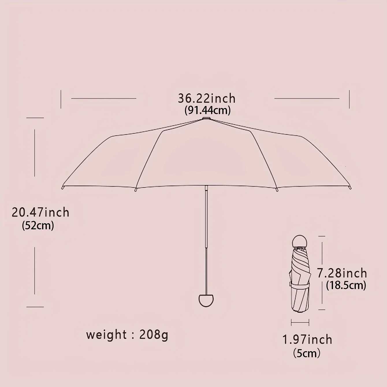 6-Rib Mini Capsule Umbrella UV Protection Folding Umbrella Essential for Fashionable and Casual Travel Outdoors Manual Open C251117