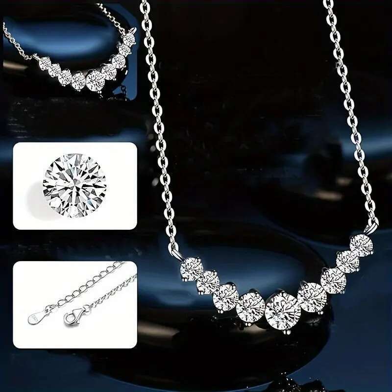 Women's Moissanite Pendant Necklace 0.5 -7.6 Carats