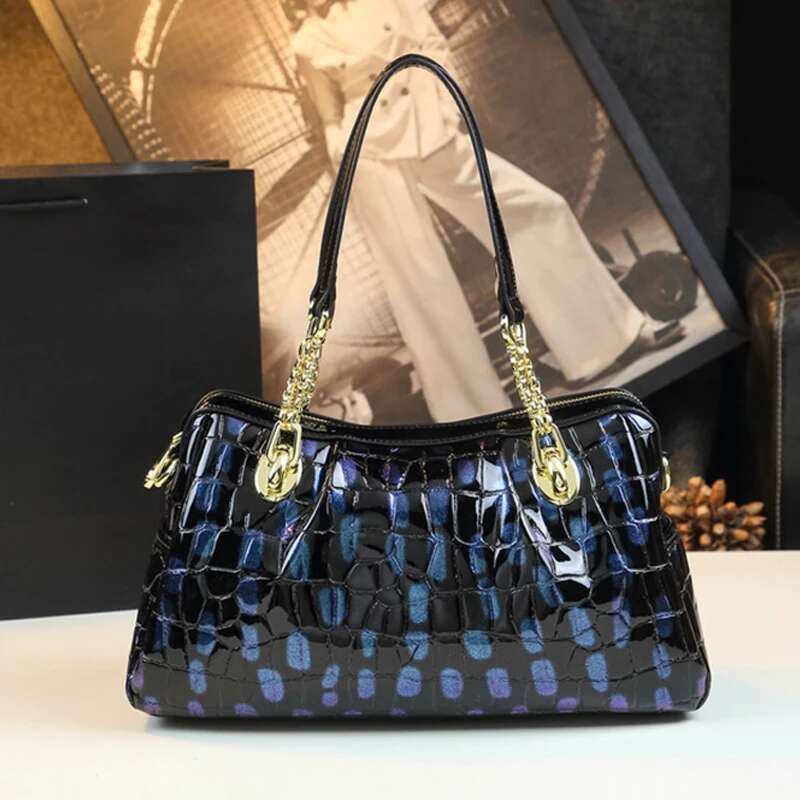 Genuine Leather Handbag Real Cowhide Designer Women's Bag Large Capacity Shoulder Bags