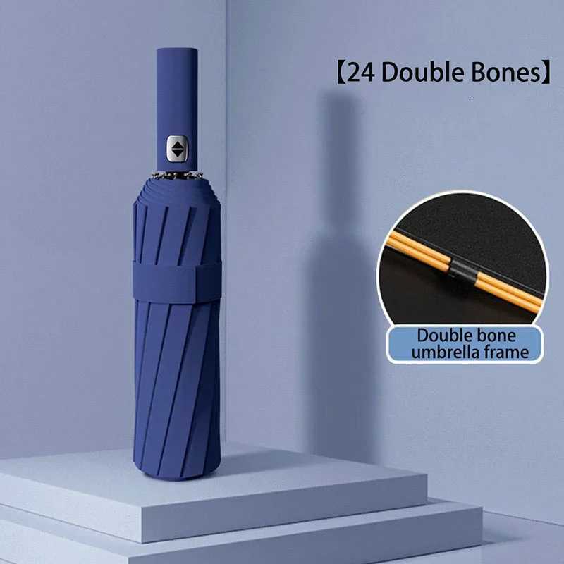 12 Bones Windproof Automatic Umbrella Large Folding Durable Umbrella Female Sun Rain Dual Use Umbrella Sunscreen Umbrella C251117