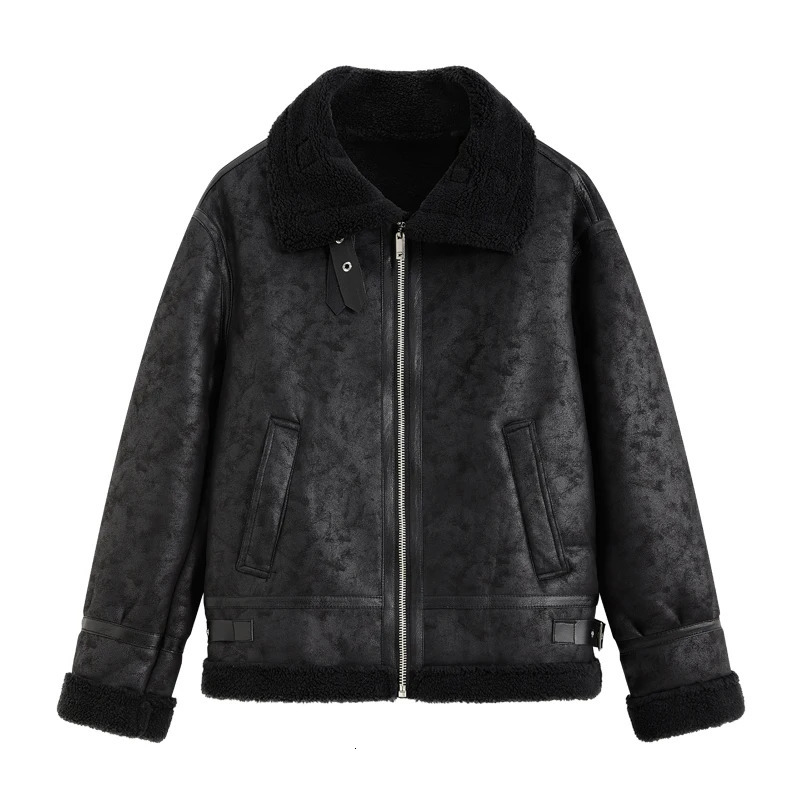 Fur Lamb Wool Leather Coat Thickened Warm PU Leather Coat Mens Warm Cashmere Coat Leather Jackets MENS 251114 - view 5