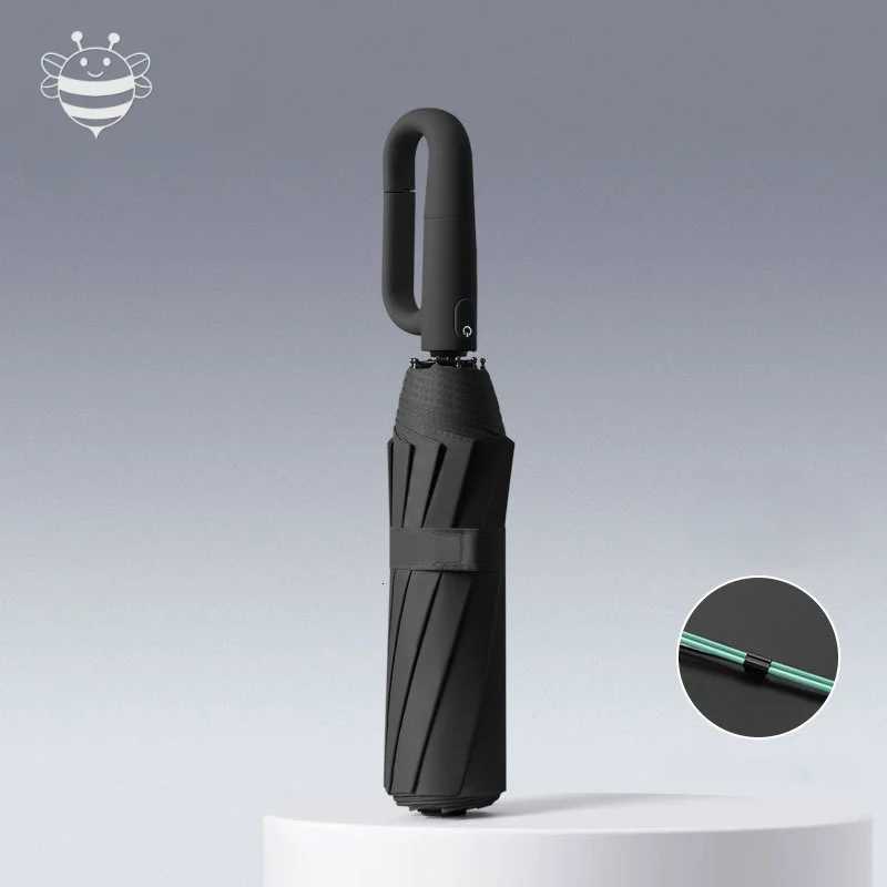 Printed hook umbrella - Cute bee printed portable hook umbrella C251117