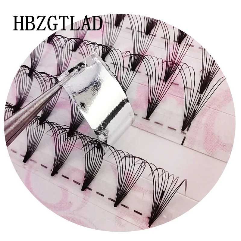 HBZGTLAD 6D/8D/10D Russian Volume Eyelashes Extension Short Stem Pre made Fans D/DD Curl Mink Lash Eyelash Individual ExtensionsT251117